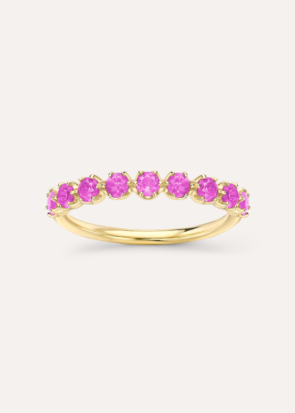 Dinny Hall Elyhara Pink Sapphire Half Eternity Ring