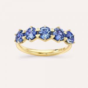 Dinny Hall Elyhara Deep Blue Sapphire Five Stone Ring