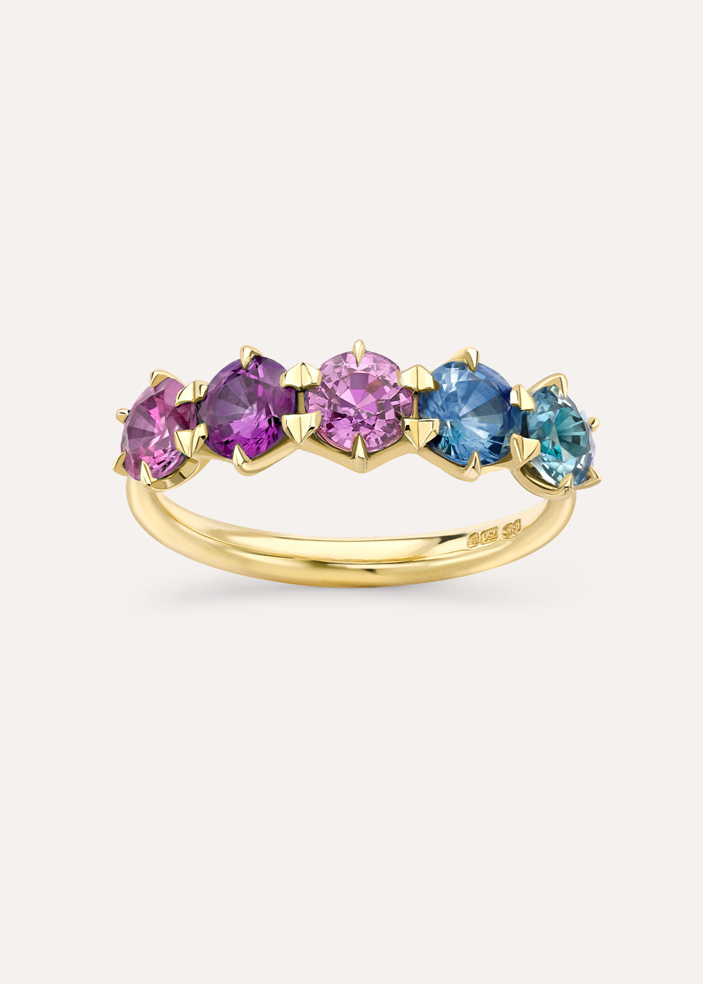 Dinny Hall Elyhara Blue & Purple Sapphire Five Stone Ring