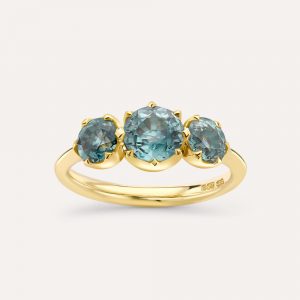 Dinny Hall Elyhara Medium Trilogy Teal Sapphire Ring