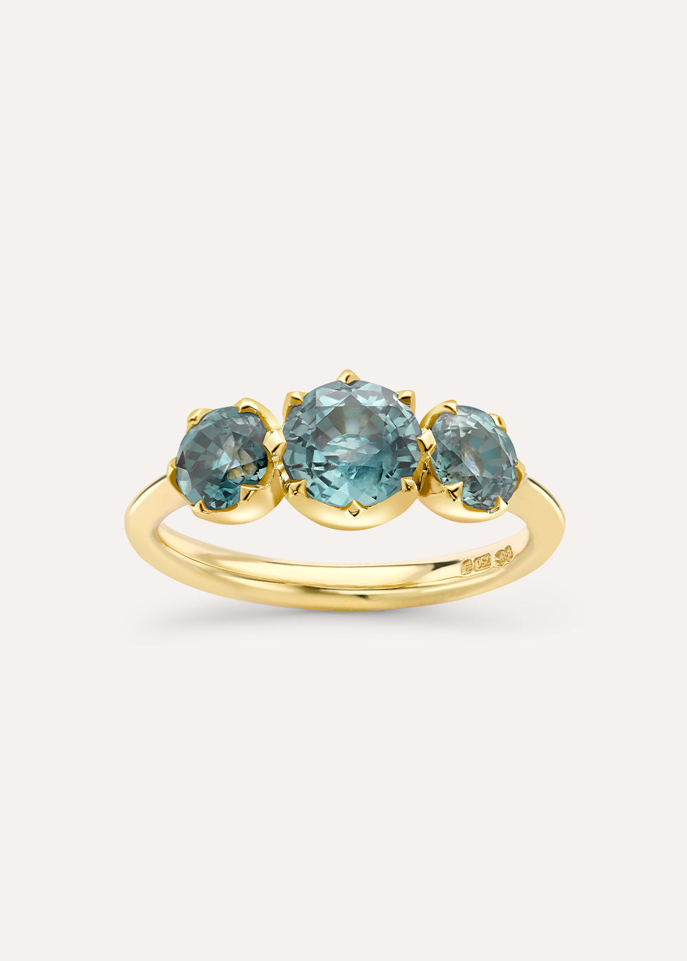 Dinny Hall Elyhara Medium Trilogy Teal Sapphire Ring