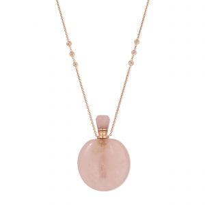 Jacquie Aiche Large Round Rose Quartz Potion Bottle Necklace