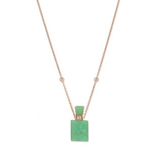 Jacquie Aiche Small Rectangle Chrysoprase Potion Bottle Necklace