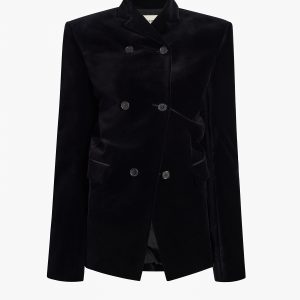 Khaite Rolo Jacket in Black Velvet