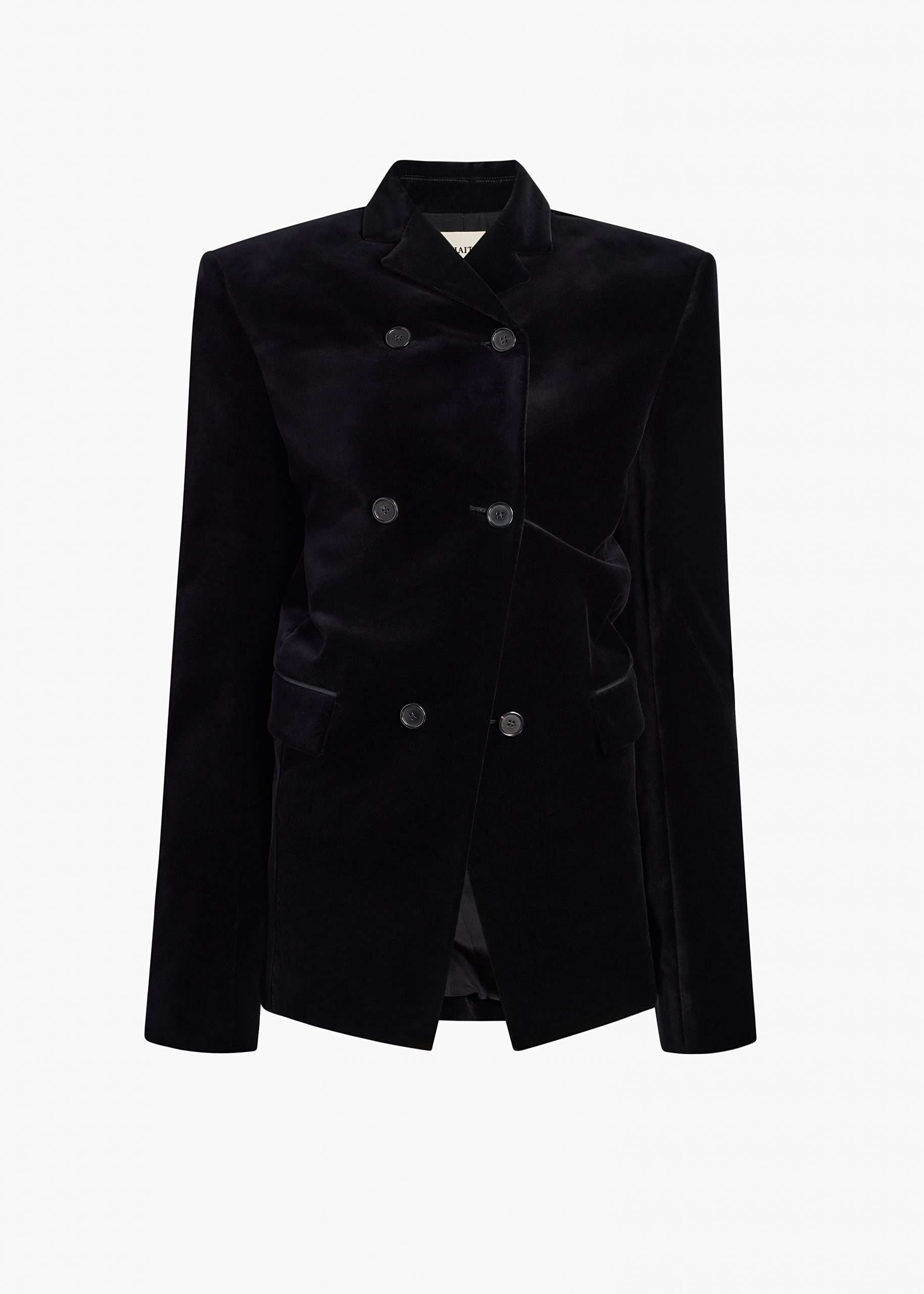 Khaite Rolo Jacket in Black Velvet