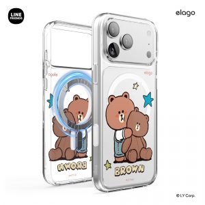 elago LINE FRIENDS | Retro Brown Collection MagSafe Hybrid Case