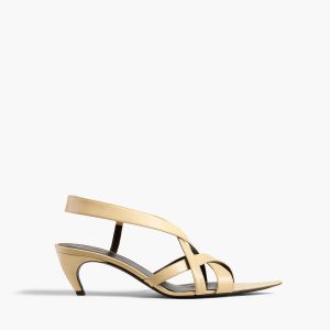 Khaite Sadie Kitten Heel Sandal in Butter Glazed Leather