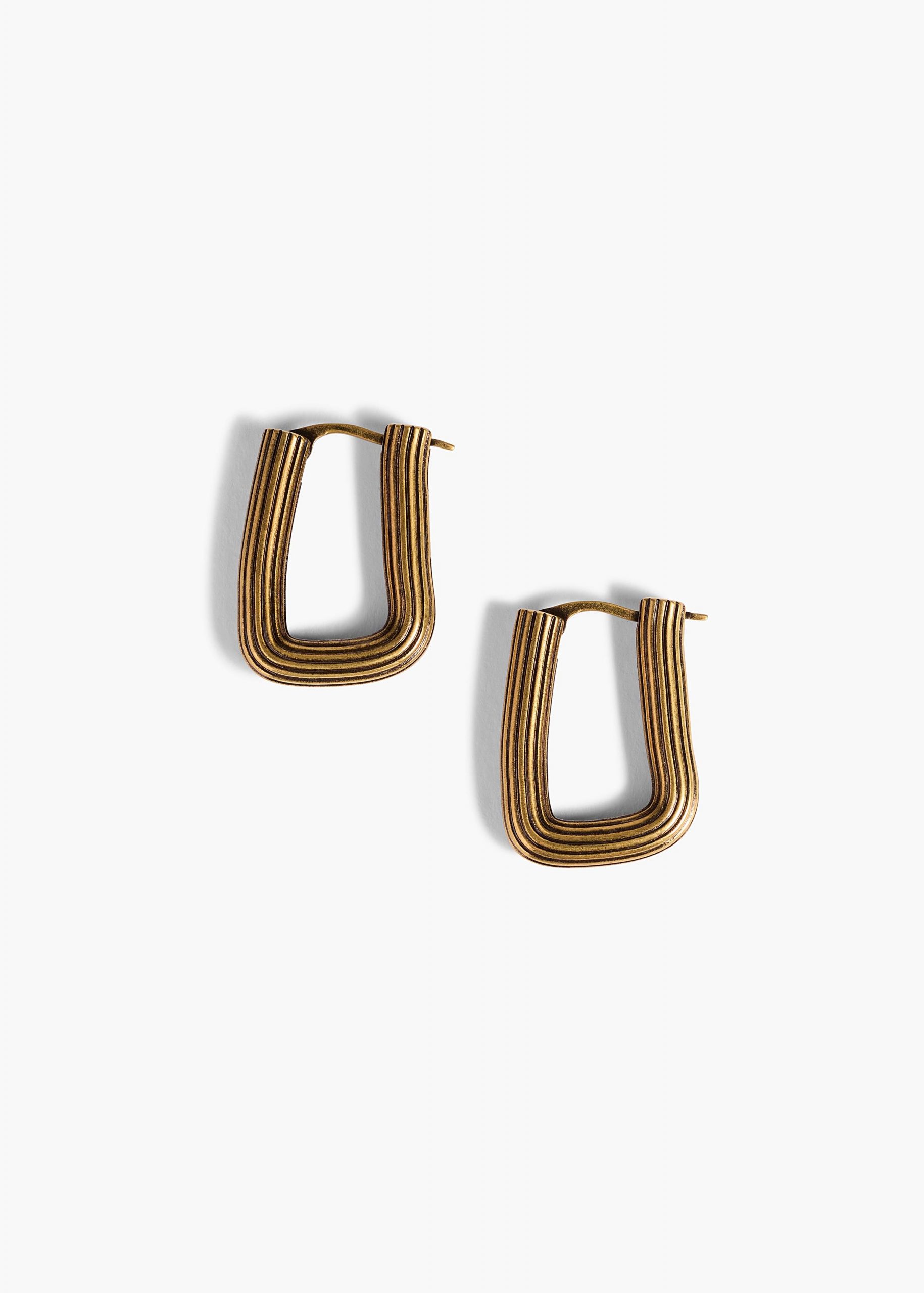 Khaite Santa Fe Rectangular Earrings in Antique Gold