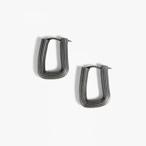Khaite Santa Fe Rectangular Earrings in Antique Silver
