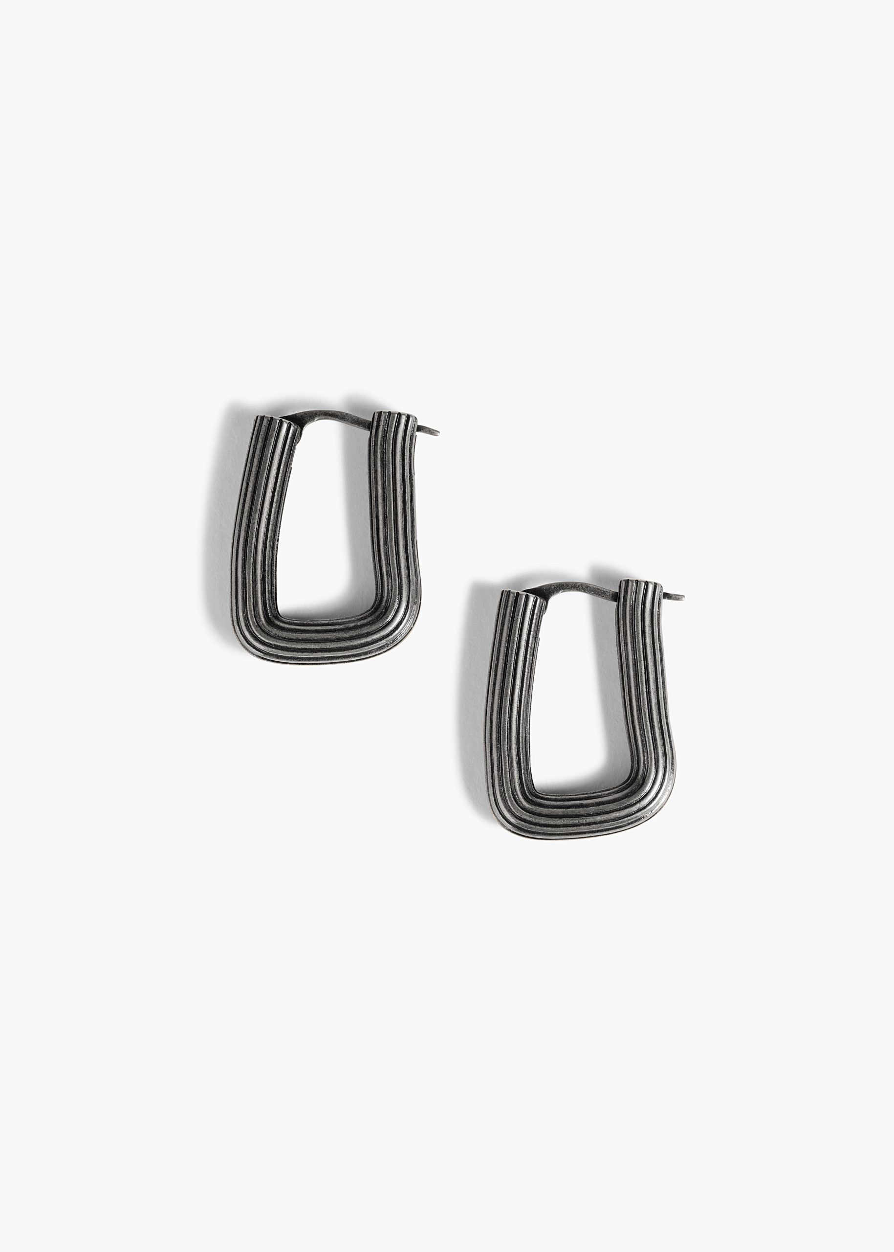 Khaite Santa Fe Rectangular Earrings in Antique Silver