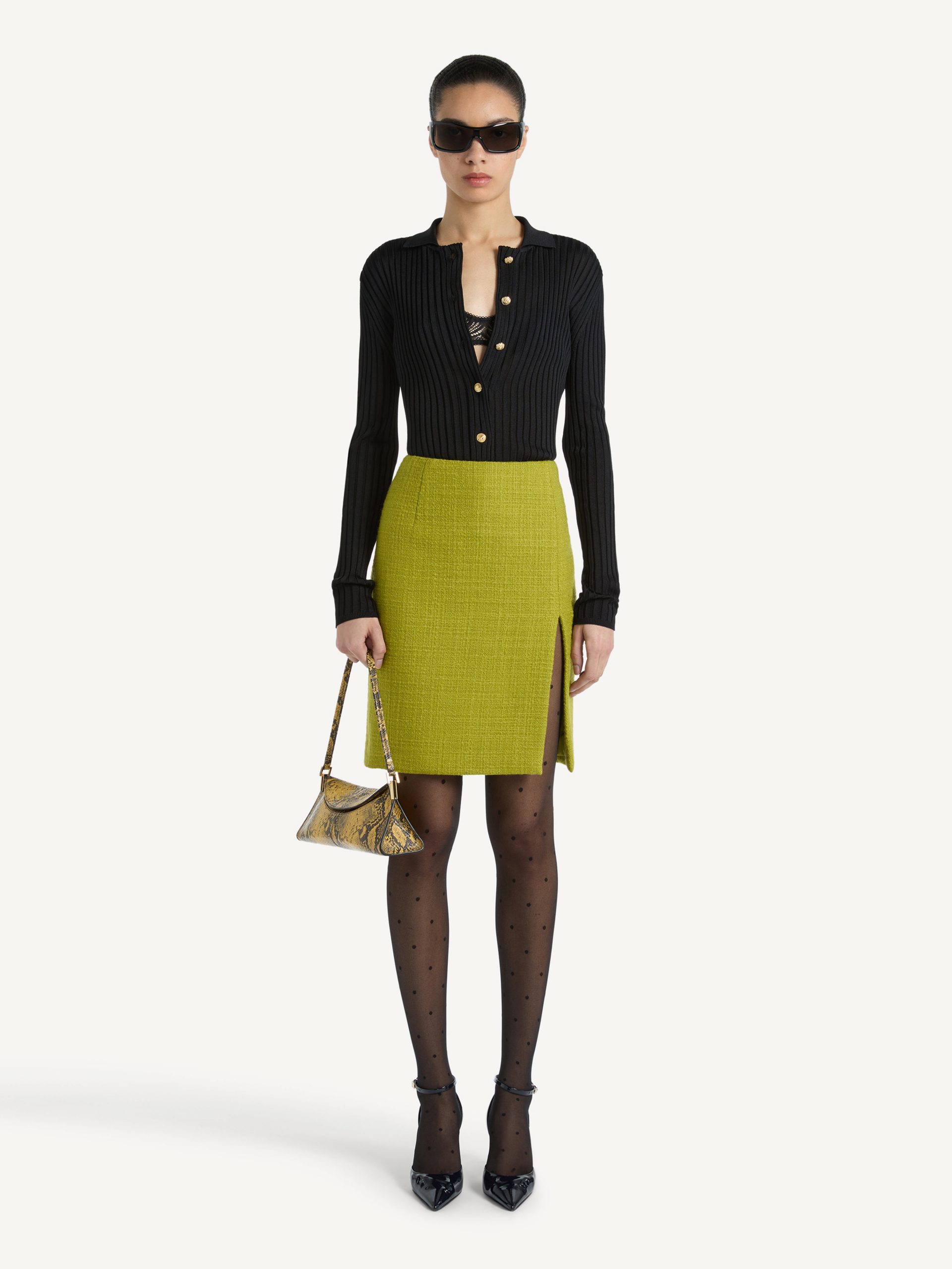 Balmain Cardigan boutonné en maille côtelée