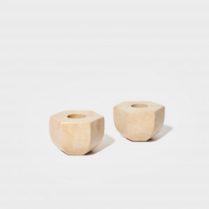 Snowe Marble Candle Holders - Sand
