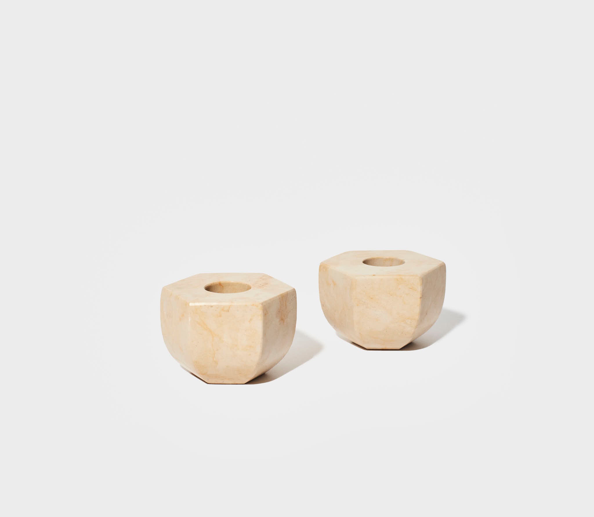 Snowe Marble Candle Holders - Sand