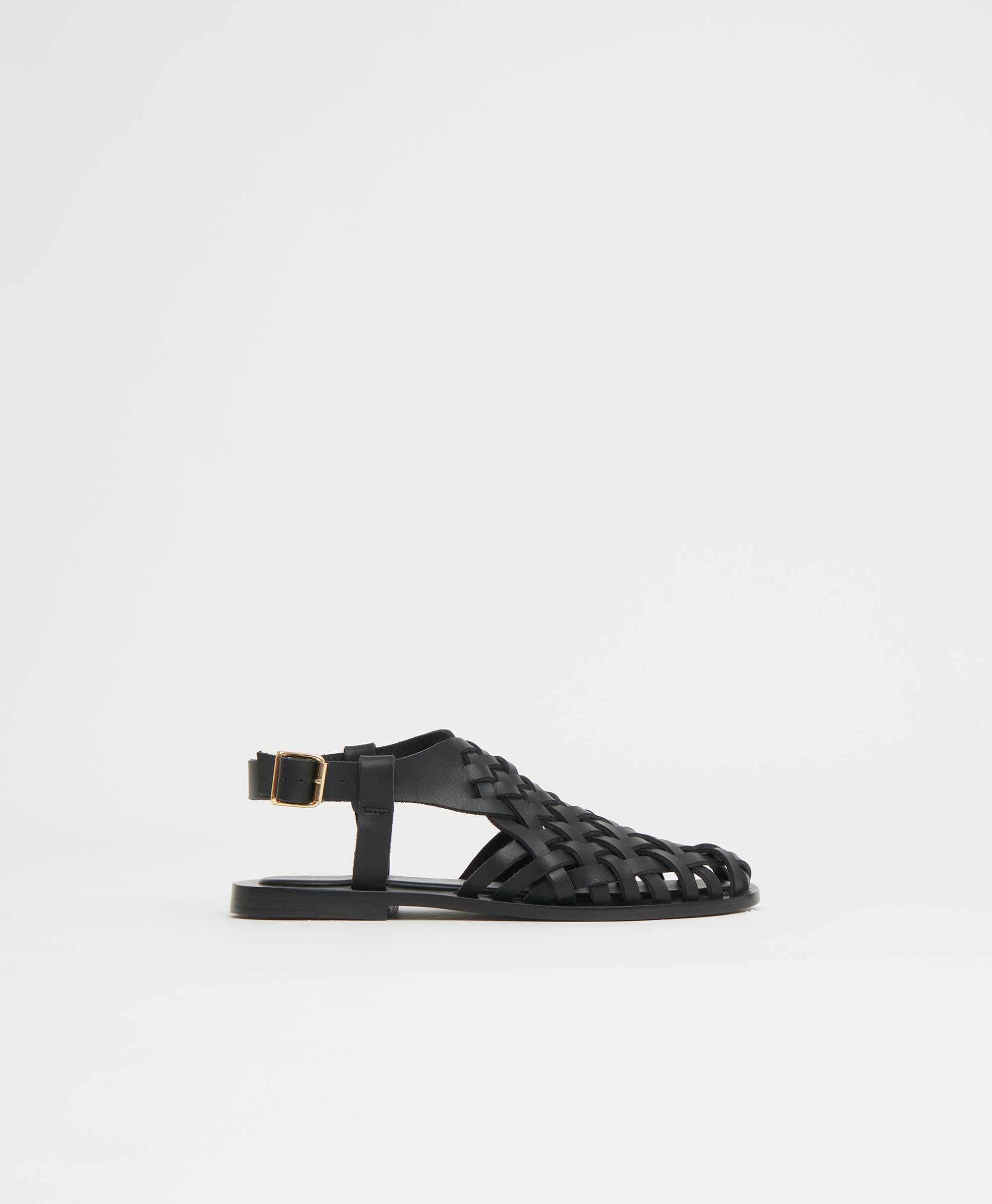 Mansurgavriel Woven Sandal - Black