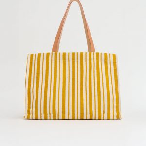 Mansurgavriel Limited Edition Pascucci Riga Tote - Yellow Stripe