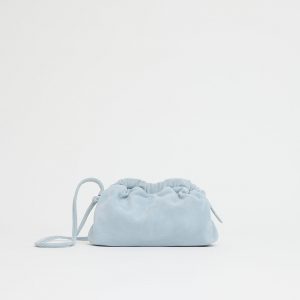 Mansurgavriel Mini Cloud Clutch - Baby Blue Suede
