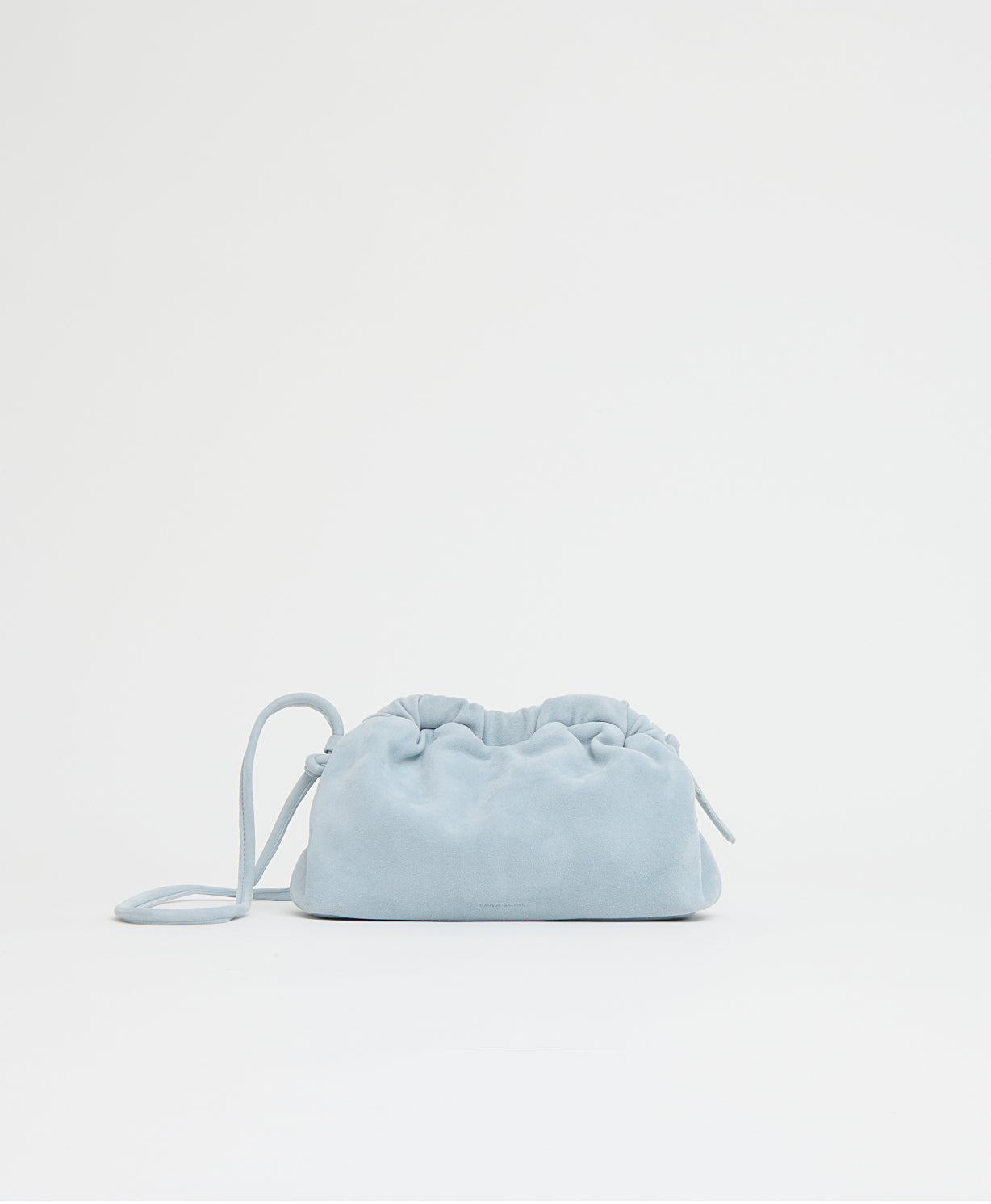 Mansurgavriel Mini Cloud Clutch - Baby Blue Suede