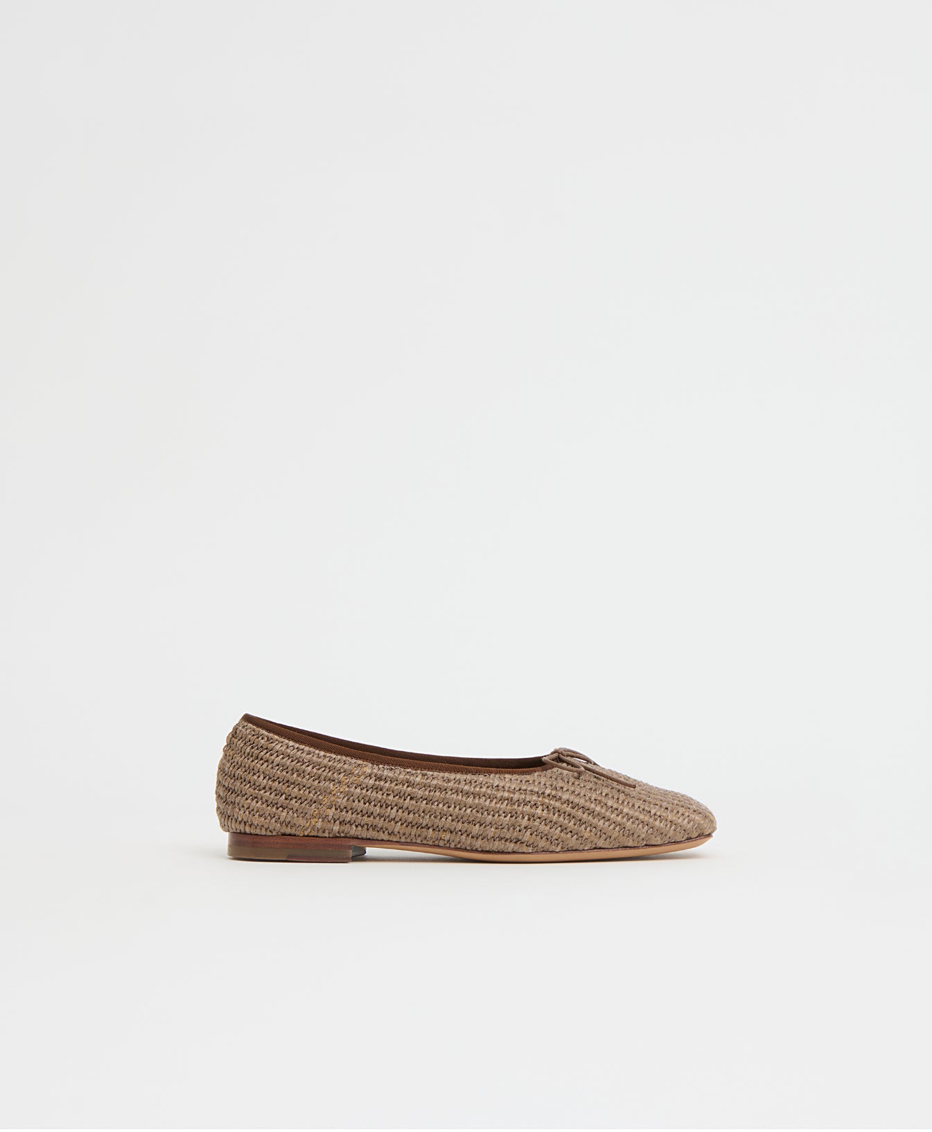 Mansurgavriel Square Toe Ballerina - Anise Raffia