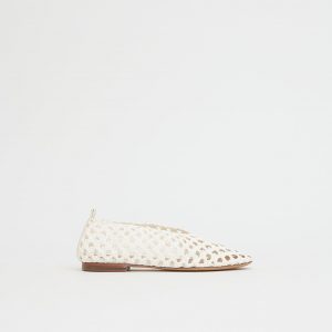 Mansurgavriel Woven Ballerina - White
