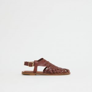 Mansurgavriel Woven Sandal - Chocolate