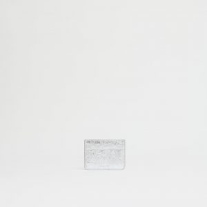 Mansurgavriel Pocket Card Holder - Crinkled Silver