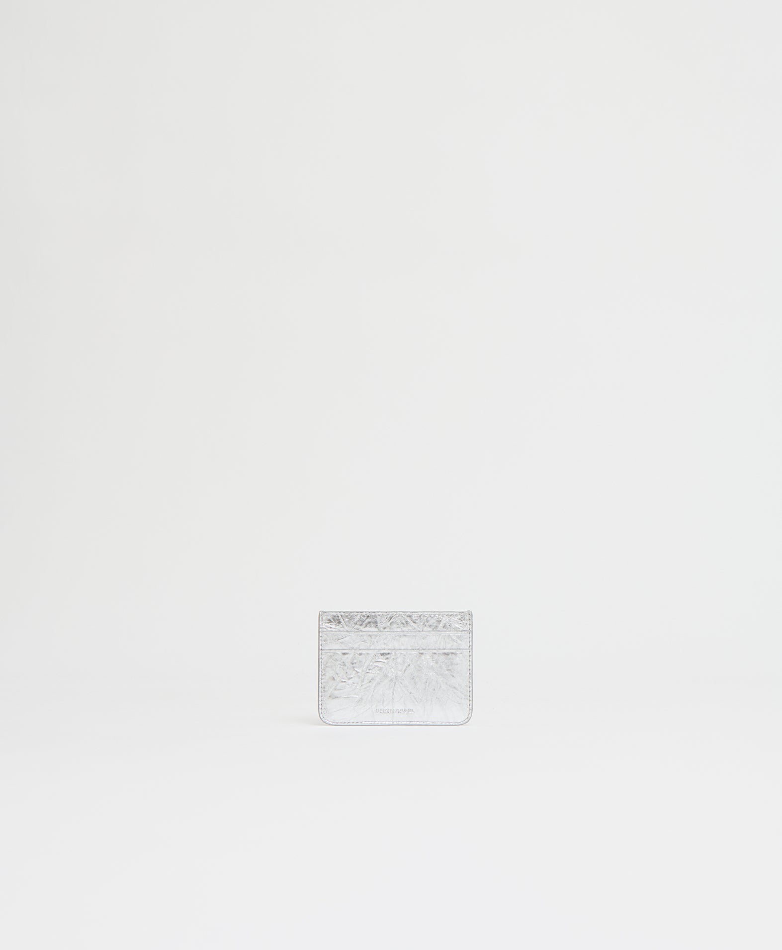 Mansurgavriel Pocket Card Holder - Crinkled Silver