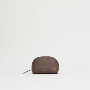 Mansurgavriel Small Bellezza Pouch - Chocolate