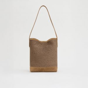 Mansurgavriel Small Everyday Cabas - Anise Raffia/Anise Suede