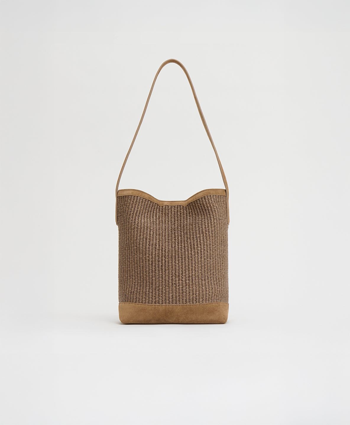 Mansurgavriel Small Everyday Cabas - Anise Raffia/Anise Suede
