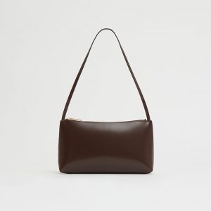 Mansurgavriel Gaia Shoulder Bag - Chocolate/Warm Grey
