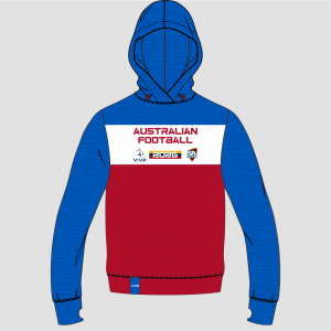 Viva10 SSSA AUSTRALIAN FOOTBALL EVENT HOODIE -2 SKY RED WH