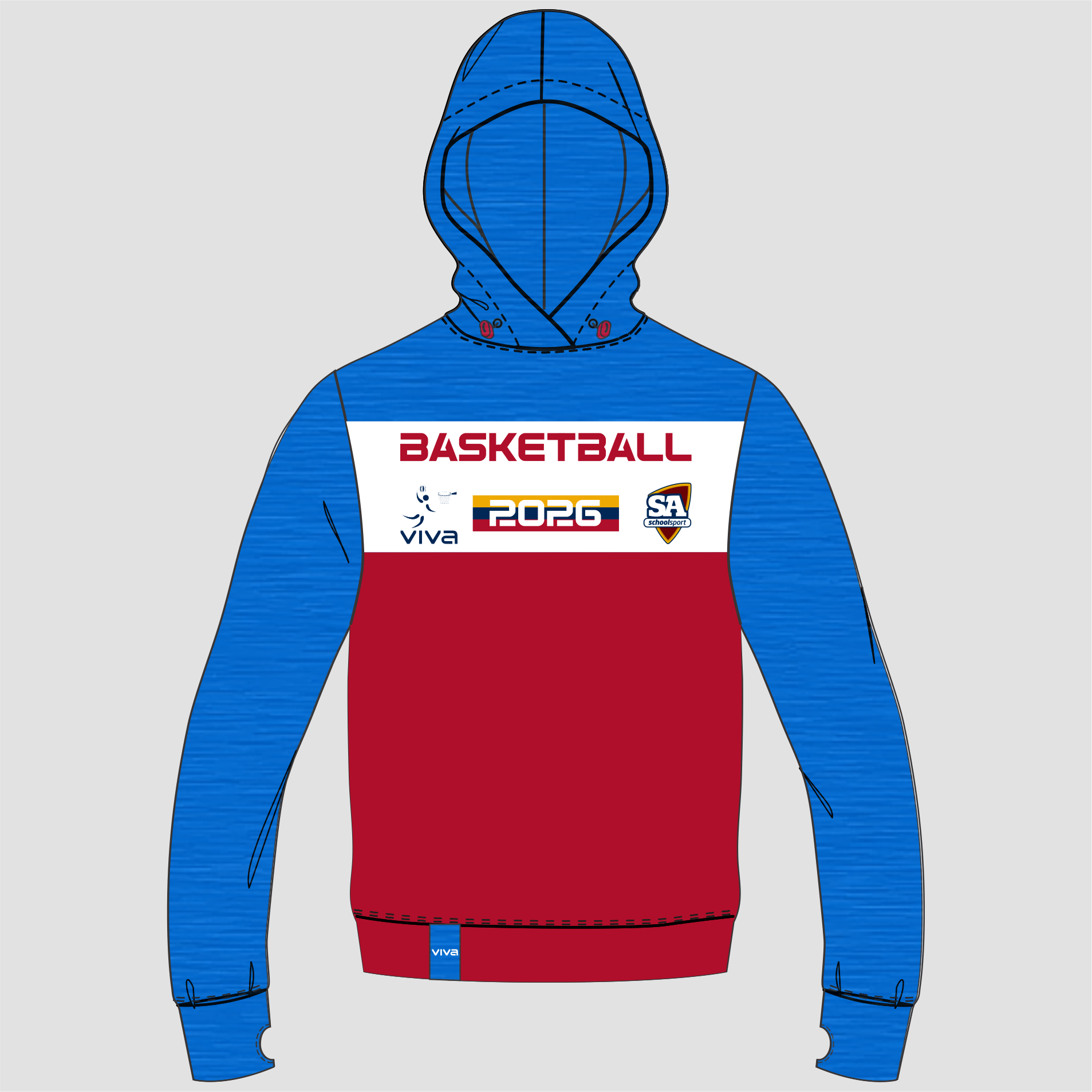 Viva10 SSSA BASKETBALL EVENT HOODIE SKY W RED