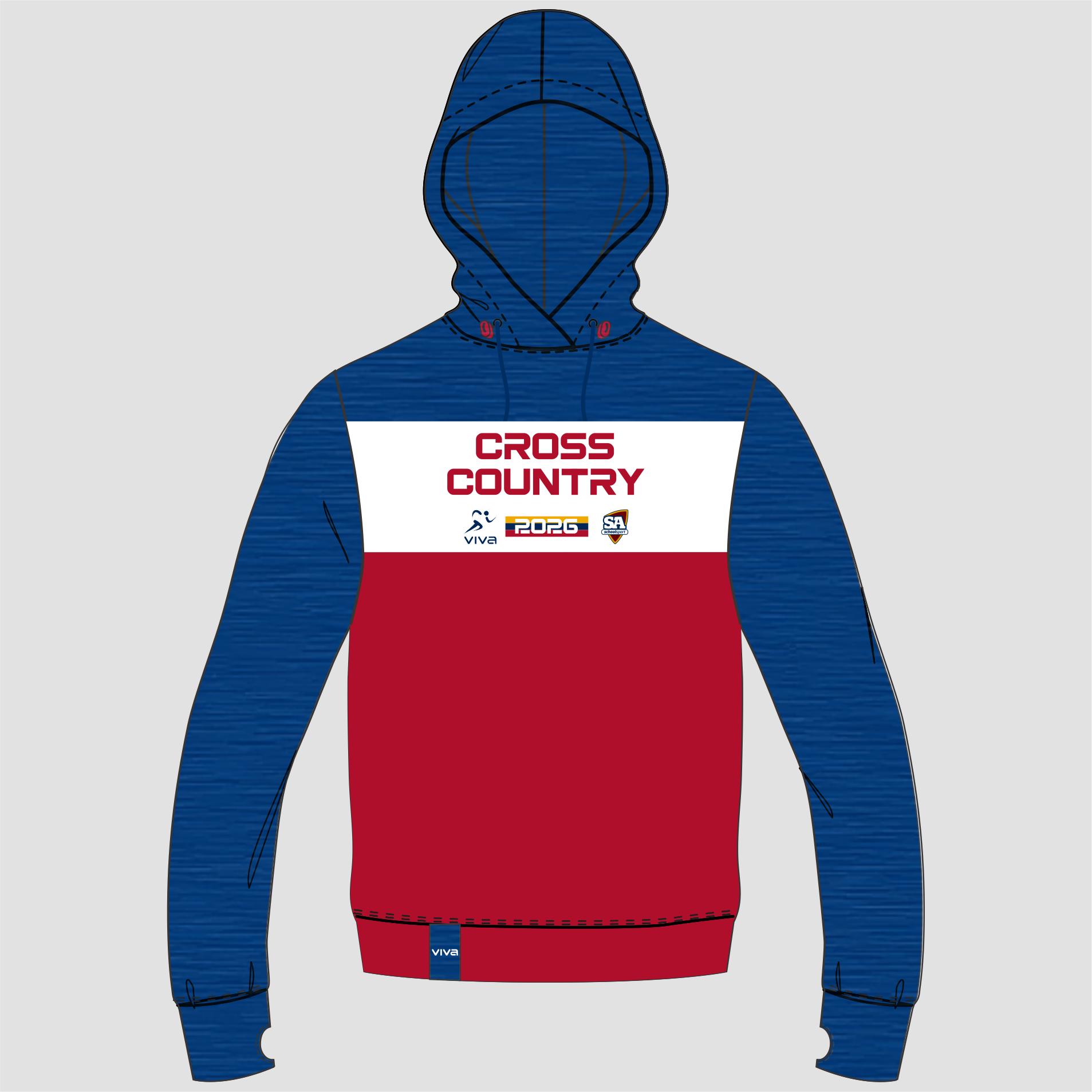 Viva10 SSSA CROSS COUNTRY EVENT HOODIE NAVY RED WH-2