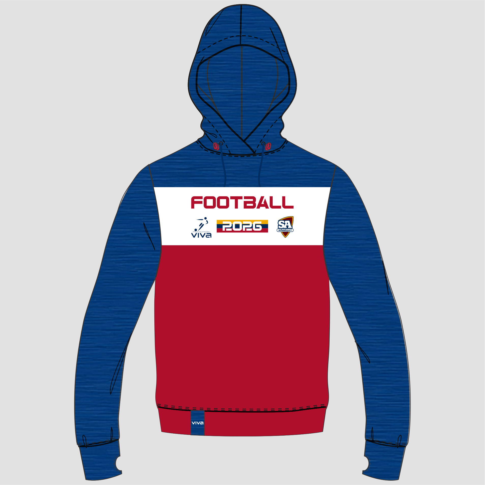 Viva10 SSSA FOOTBALL EVENT HOODIE NAVY RED WH