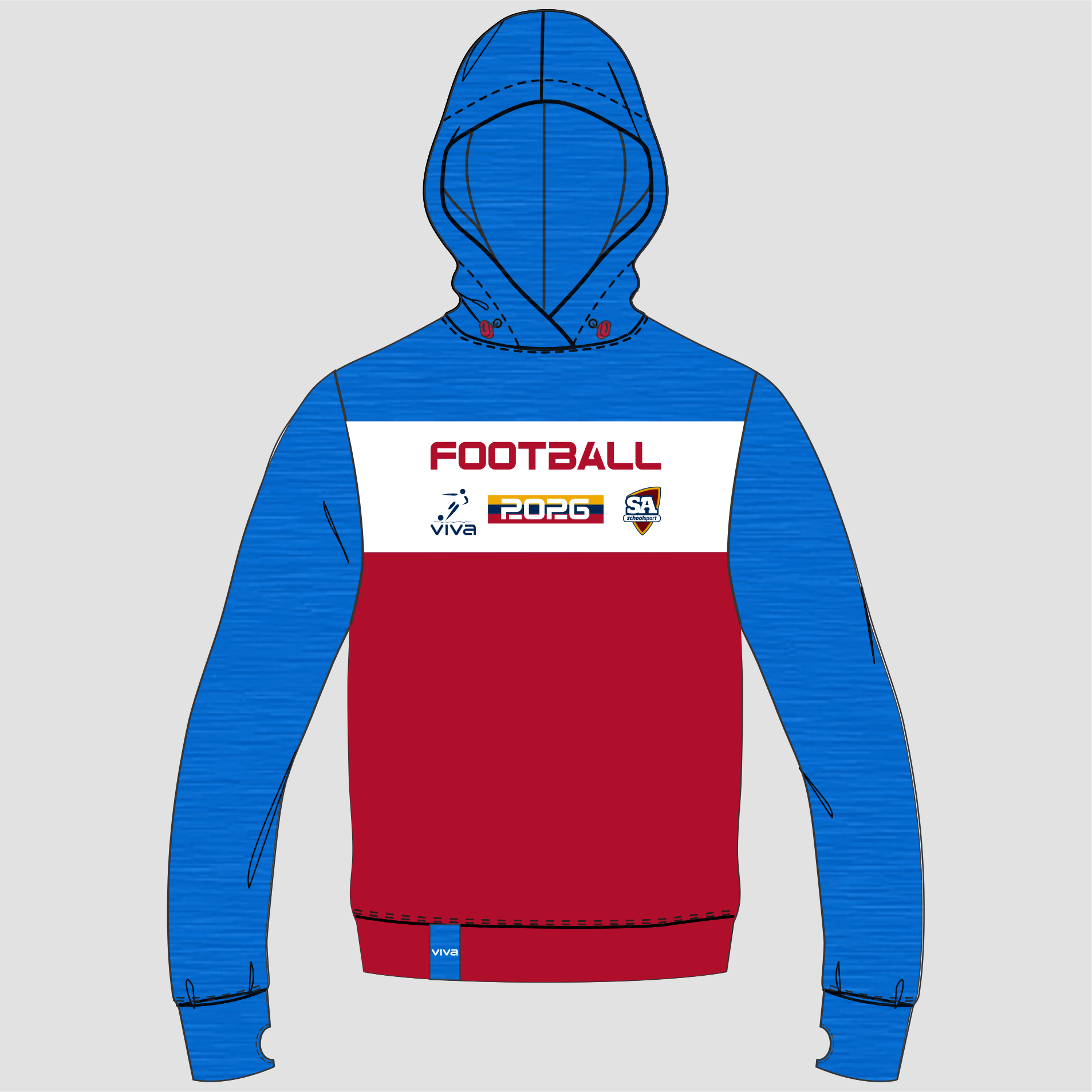 Viva10 SSSA FOOTBALL EVENT HOODIE SKY RED WHITE