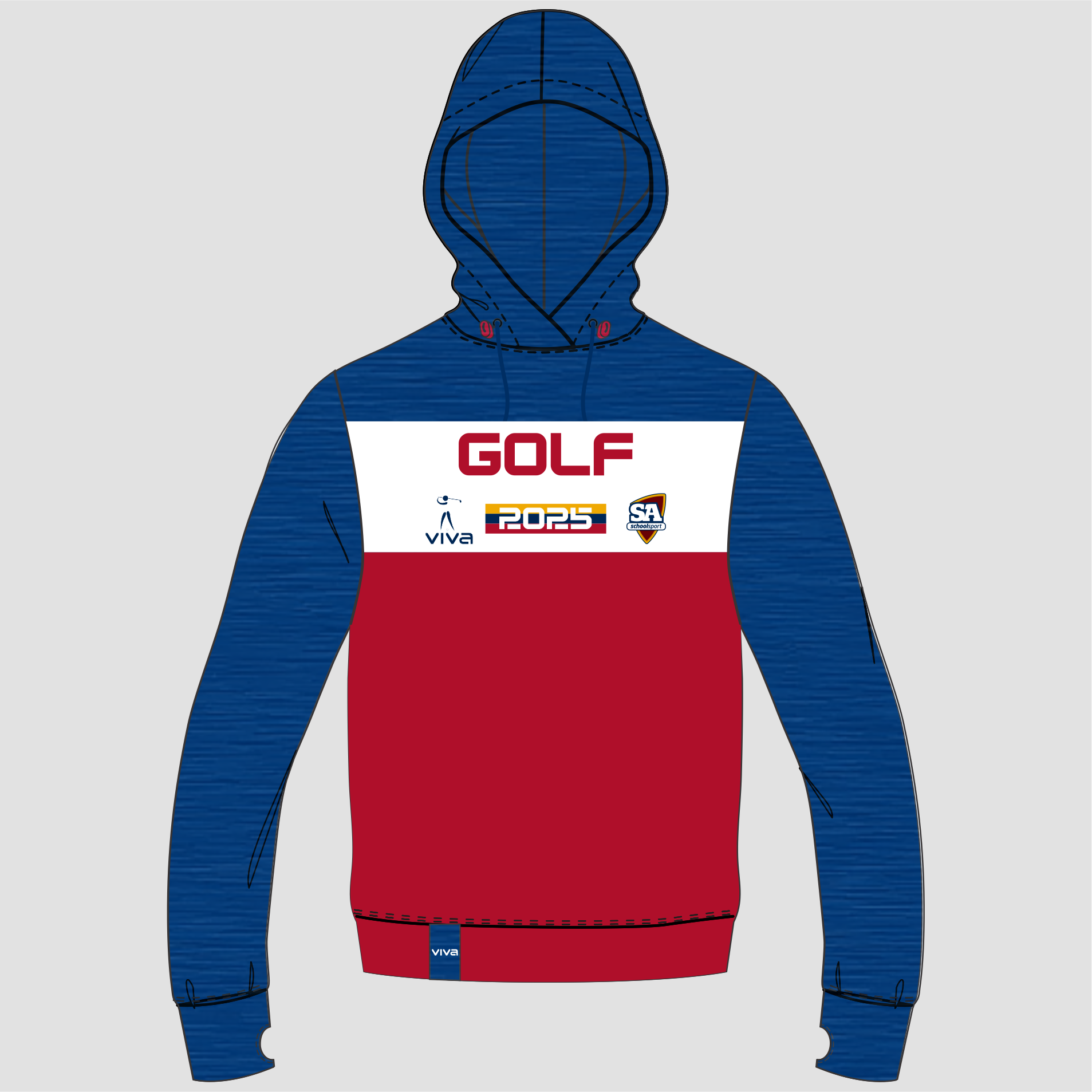 Viva10 SSSA GOLF EVENT HOODIE NAVY RED WH