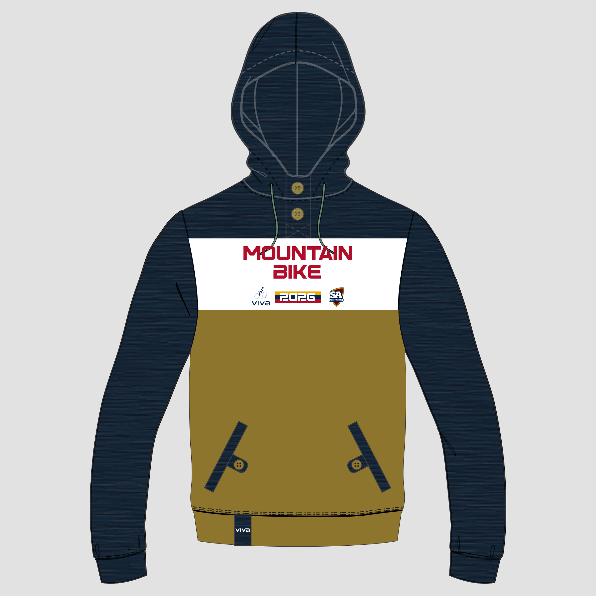 Viva10 SSSA MOUNTAIN BIKE EVENT HOODIE BEIGE ADULTS