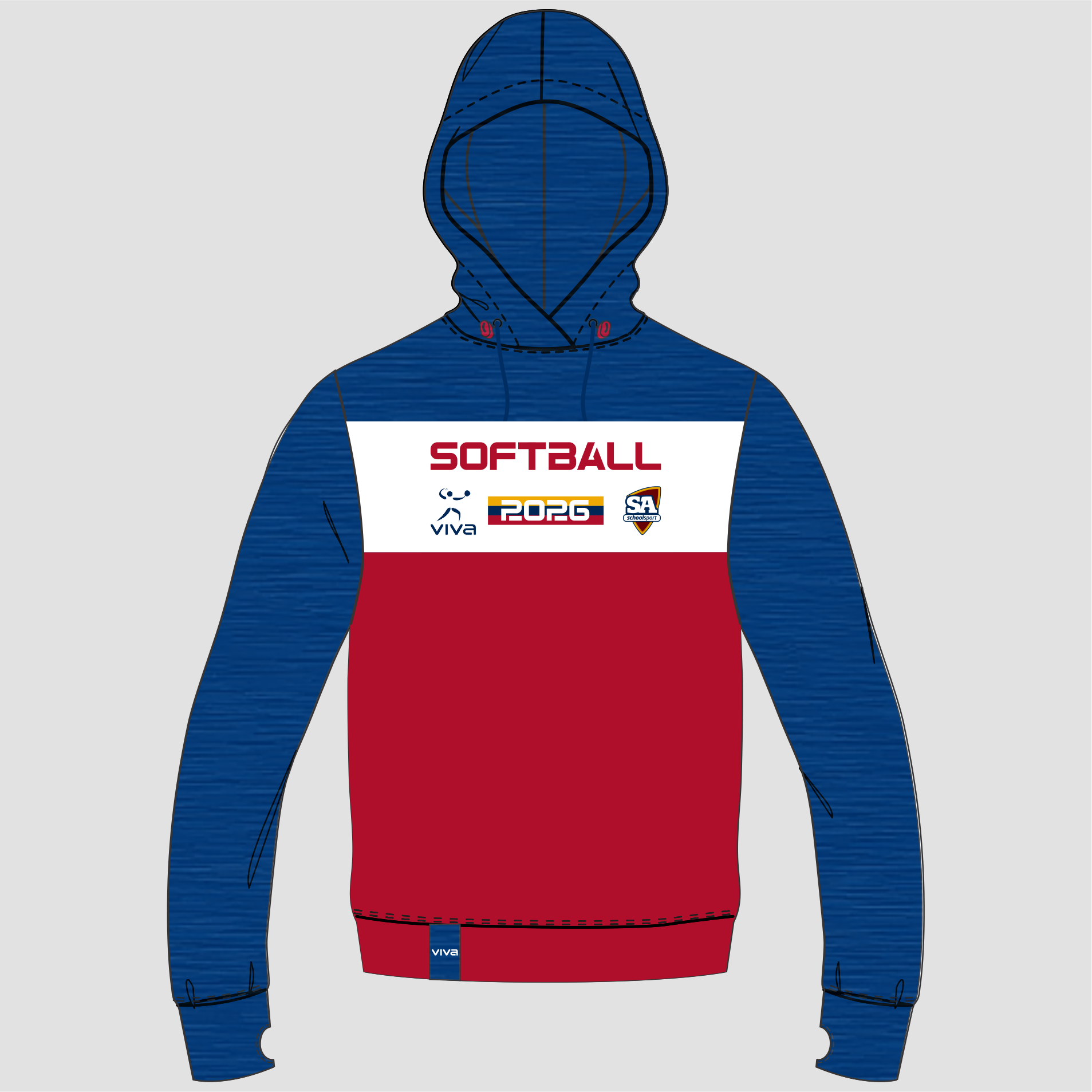 Viva10 SSSA SOFTBALL EVENT HOODIE NAVY RED WH