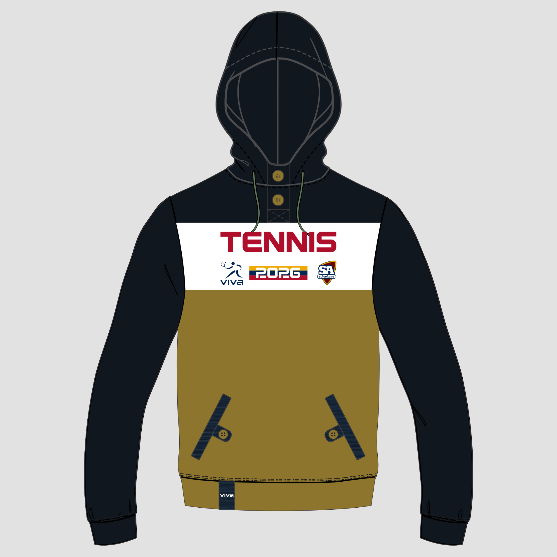 Viva10 SSSA TENNIS EVENT HOODIE BEIGE ADULTS