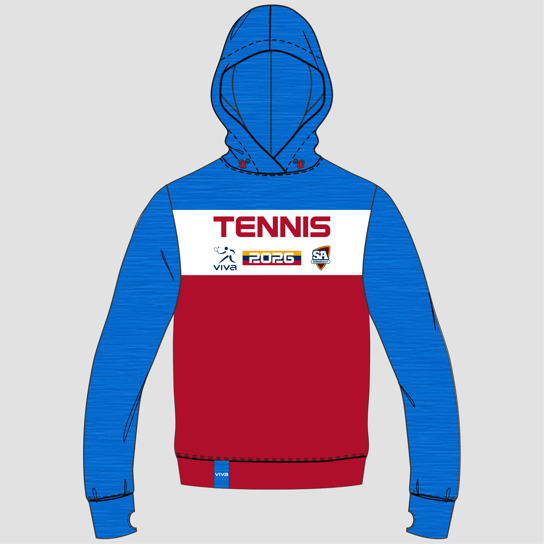 Viva10 SSSA TENNIS EVENT HOODIE SKY RED