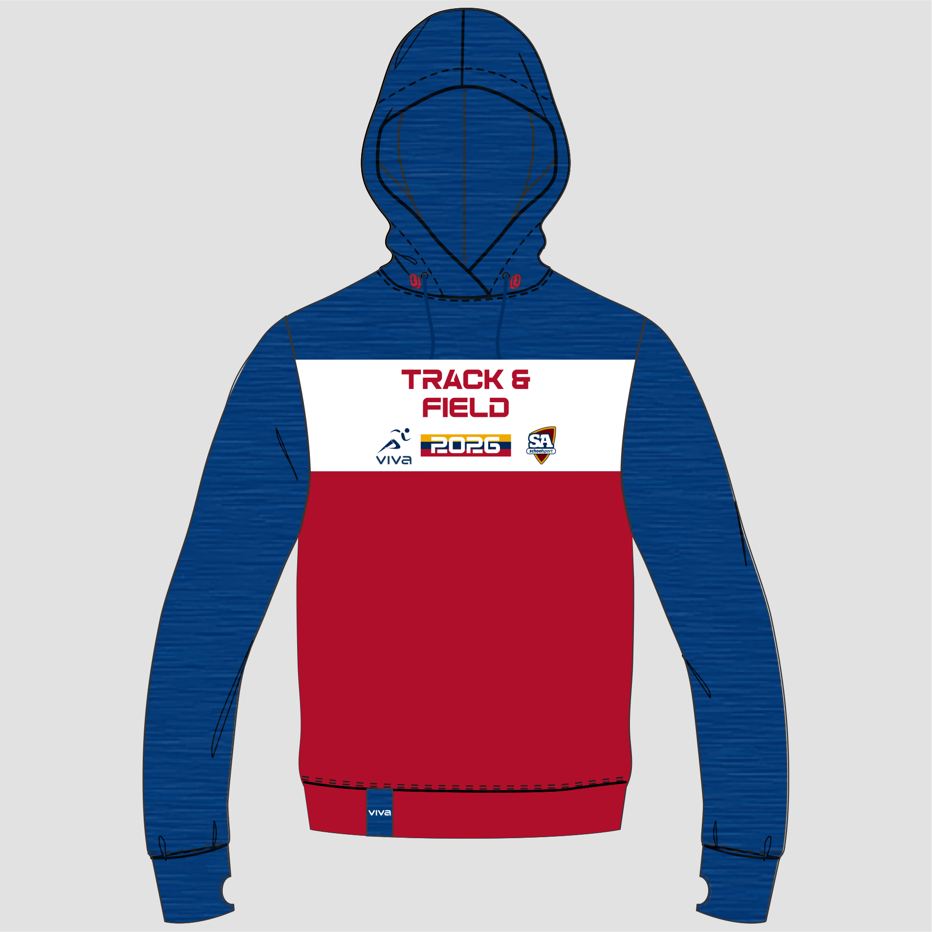 Viva10 SSSA TRACK & FIELD EVENT HOODIE NAVY RED WH