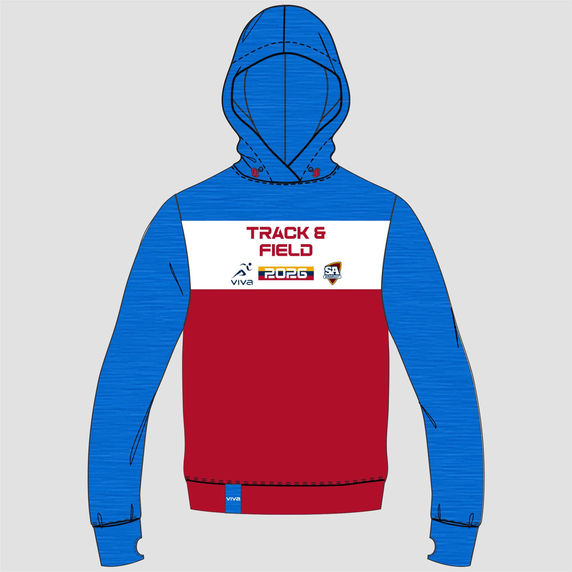 Viva10 SSSA TRACK & FIELD EVENT HOODIE SKY RED WH