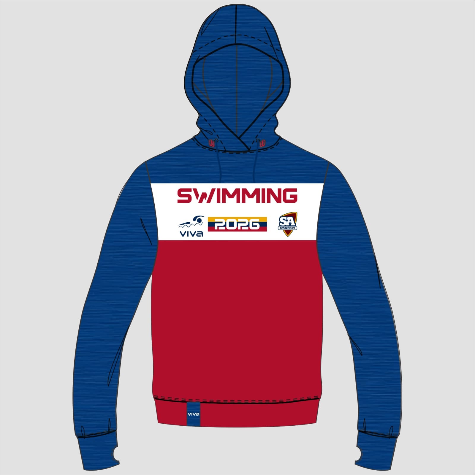 Viva10 SSSA SWIMMING EVENT HOODIE NAVY RED WH