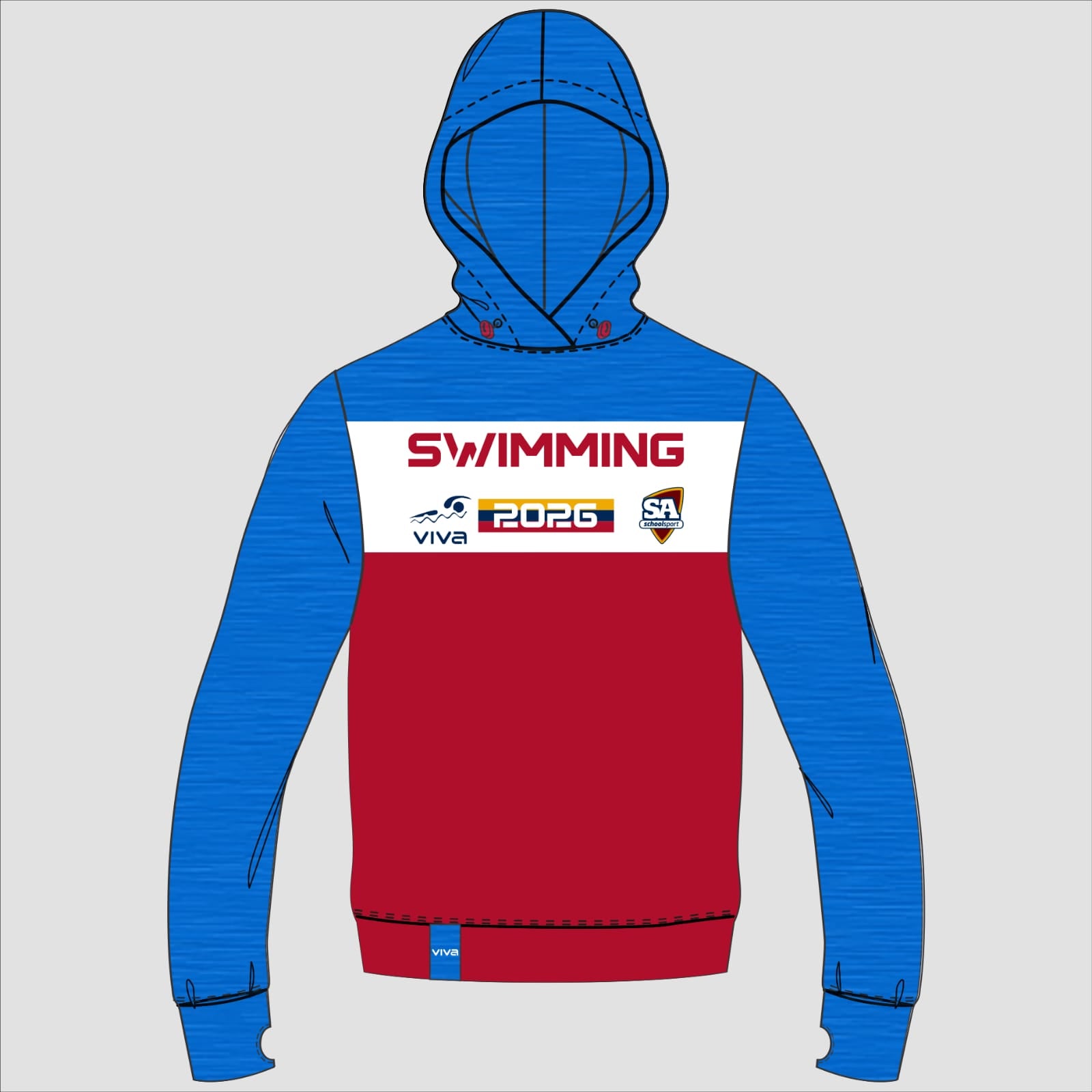 Viva10 SSSA SWIMMING EVENT HOODIE SKY RED WH