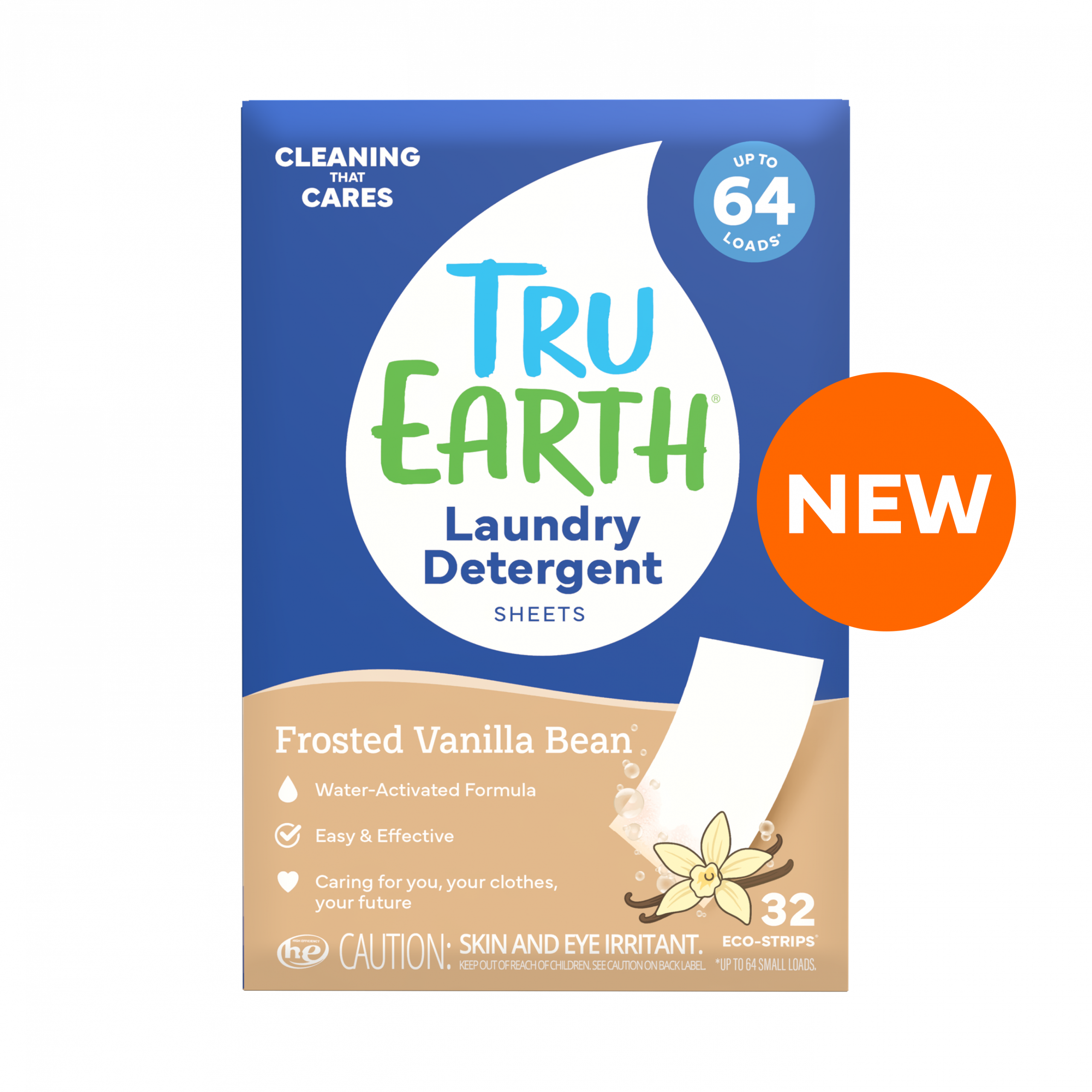 TRU EARTH LAUNDRY DETERGENT SHEETS - FROSTED VANILLA BEAN