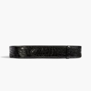 Khaite Theo Waist Belt in Black Alligator