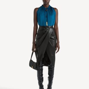 Balmain Top plissé en jersey fluide