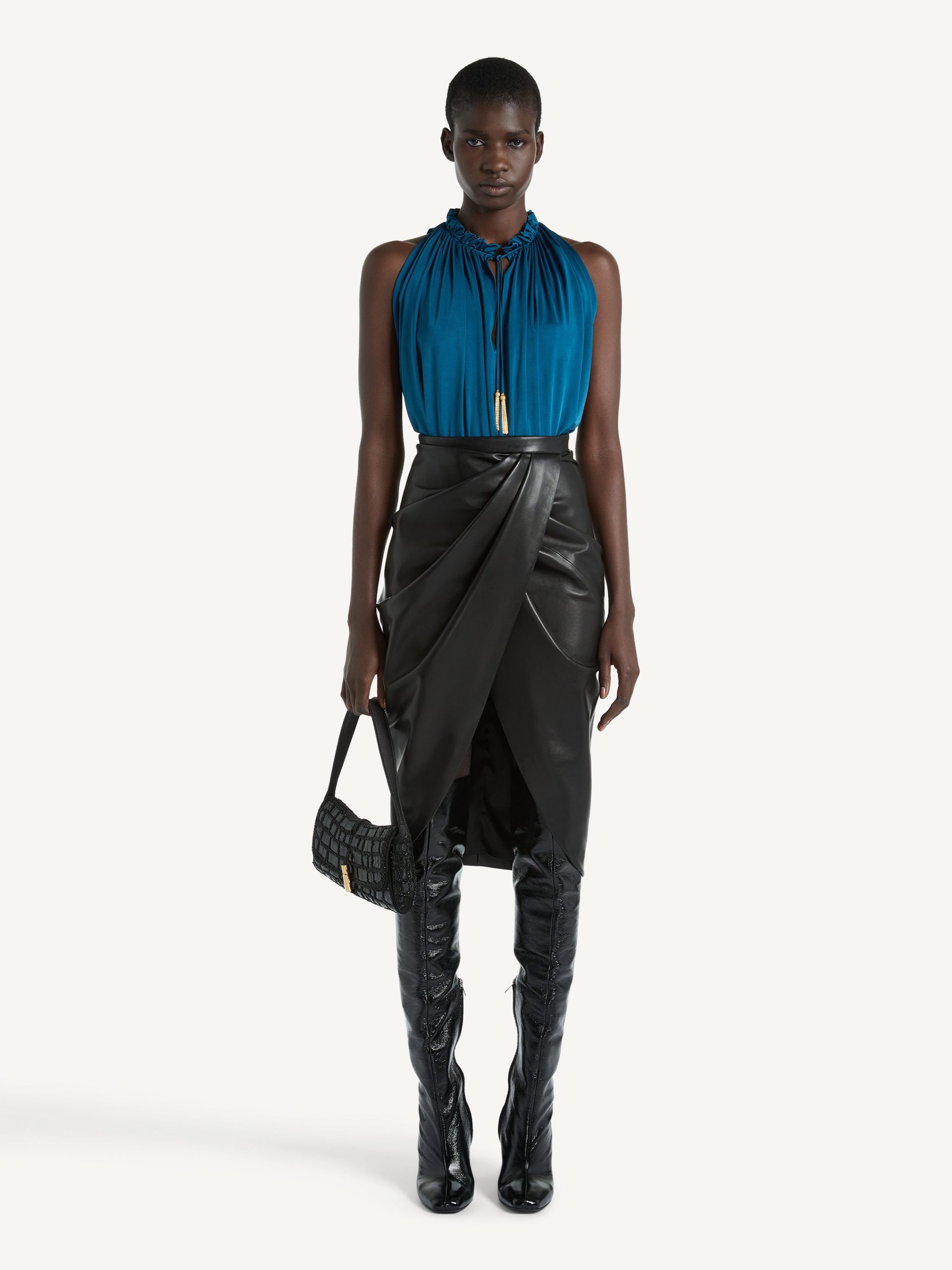Balmain Top plissé en jersey fluide