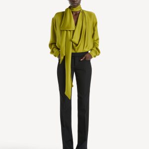 Balmain Blouse drapée en soie charmeuse