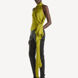 Balmain Top dos-nu en soie charmeuse